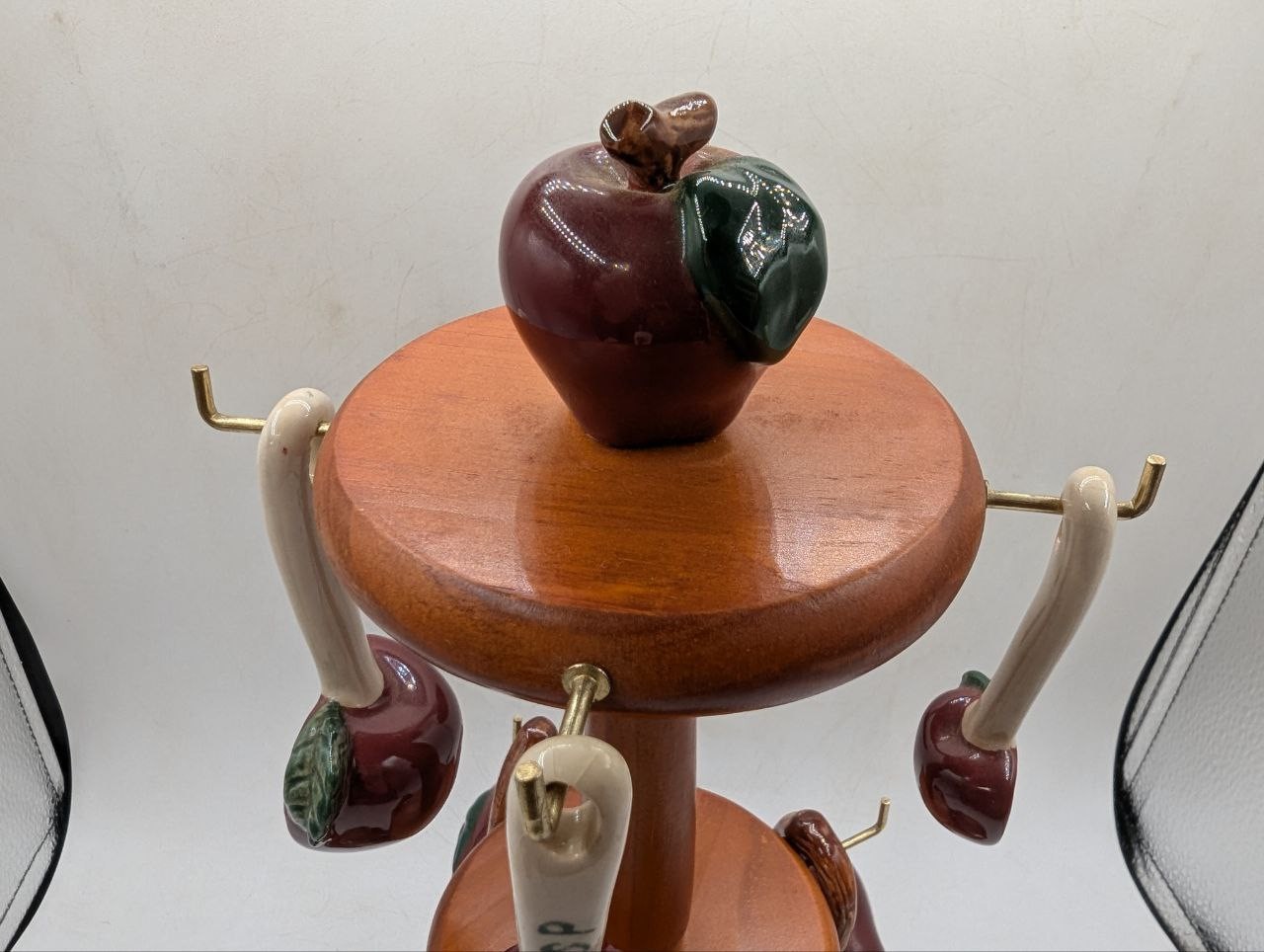 Apple Theme Measuring Cup & Spoon Set w/ Wooden Stand Country Kitchen EB11