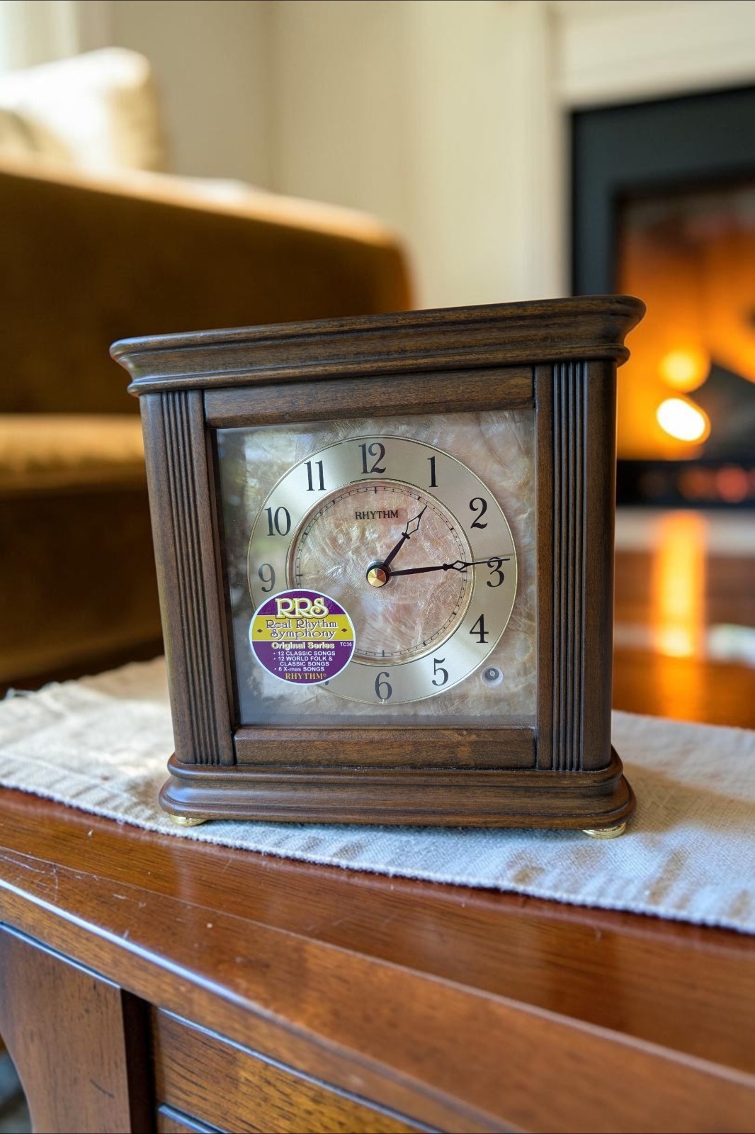 Rhythm CRH 195 Real Rhythm Symphony Musical Mantel Clock 30 Melodies Quartz