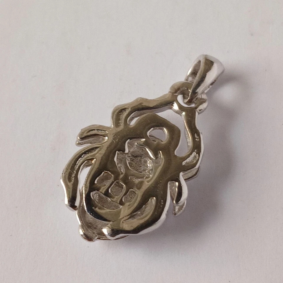 Colgante escarabajo plata 925, diseño de inspiración egipcia, joyería artesanal hecha a mano Foto 3 de 4
