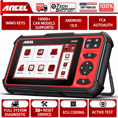 ANCEL DS300 Bi-directional Diagnostic Tool All System OBD2 Scanner ECU Coding