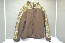 Hunting Jacket WFS Element Gear Zip on hood Mens XL Brown W Camo