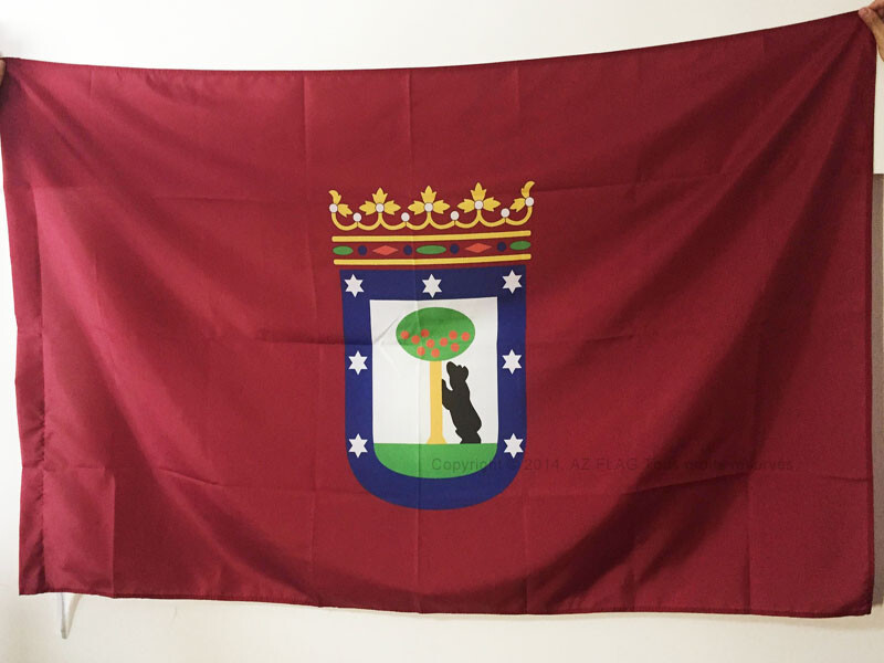 Drapeau Madrid 150x90cm AZ Flag avec fourreau pour mât officiel