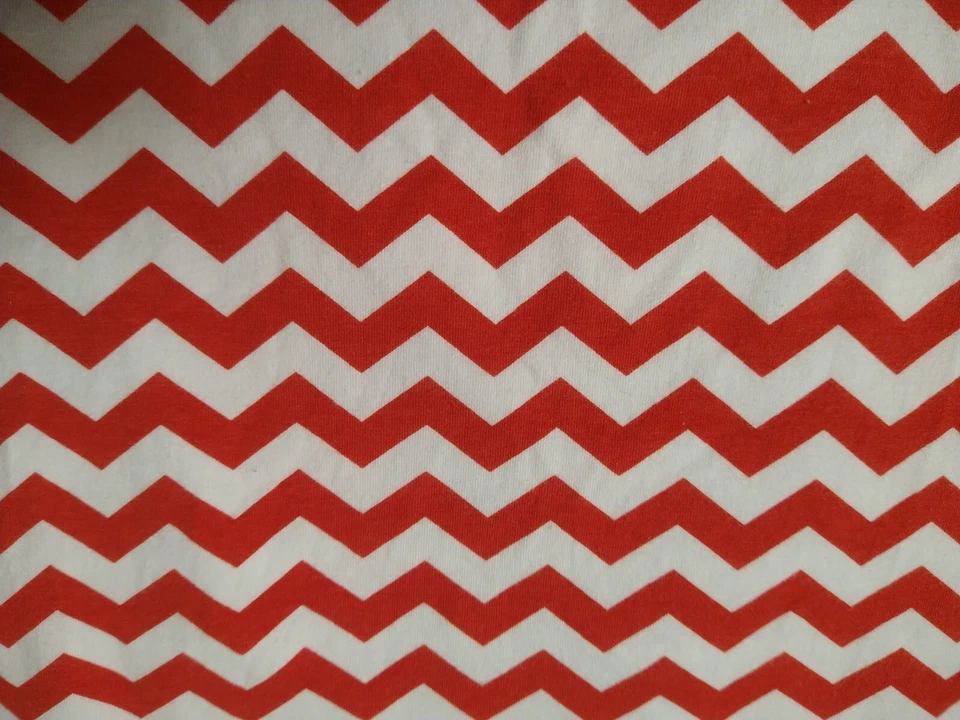 Red White Jersey Knit Medium Chevron for Riley Blake,  K340, 47"x58" - Image 2 of 4