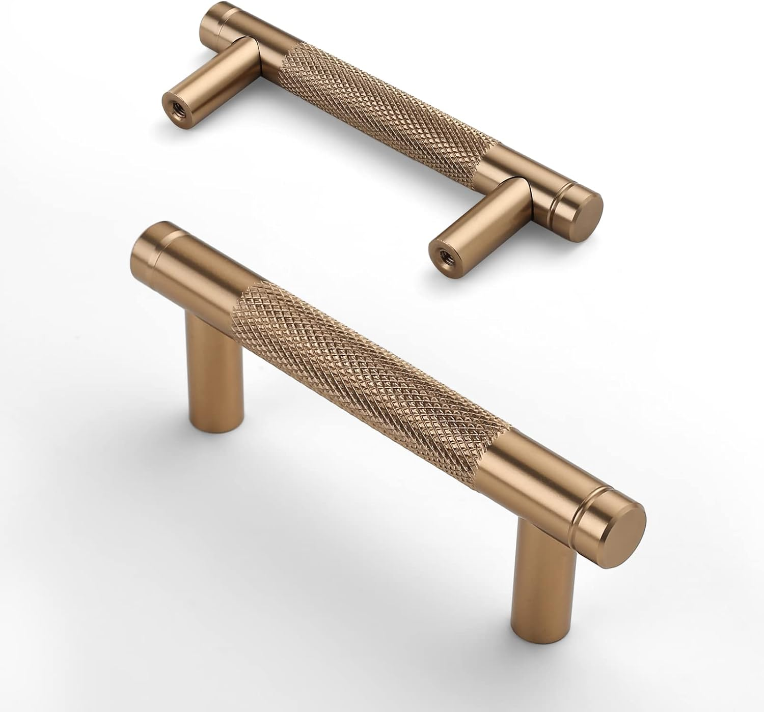10 Pack 3 Inch(76Mm) Dark Champagne Bronze Cabinet Pulls Knurled Cabinet Handles