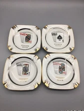 Puerto Rico - Ceramic Ashtrays with playing cards Set of 4