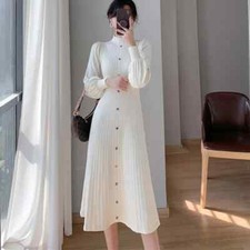 Dresses Ladies Sweater Knitted Office Lady Dress Elegant Women's Clothing Dress
