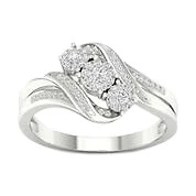 10k White Gold Round Cut 0.25Ct Diamond Engagement Ring Size 9 Clarity I2