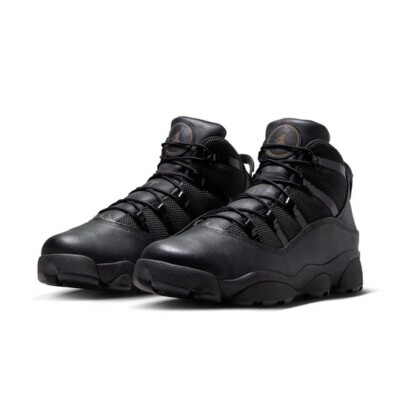 Nike Air Jordan 6 Rings Winterized Triple Black Boots FV3826-001 Men Size 10