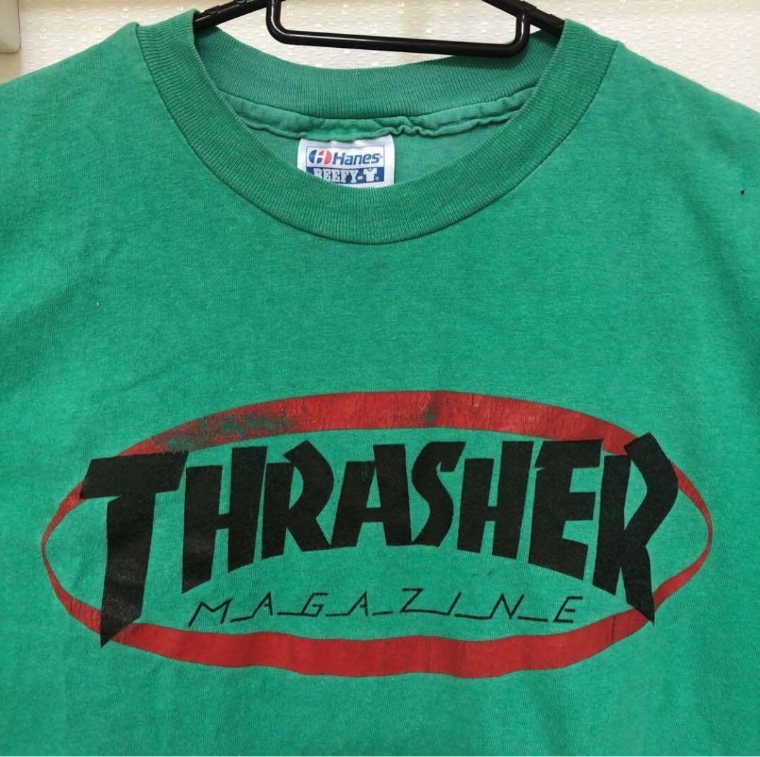 90s old thrasher ヘインズ ボディ ネイビー 80-90's THRASHER