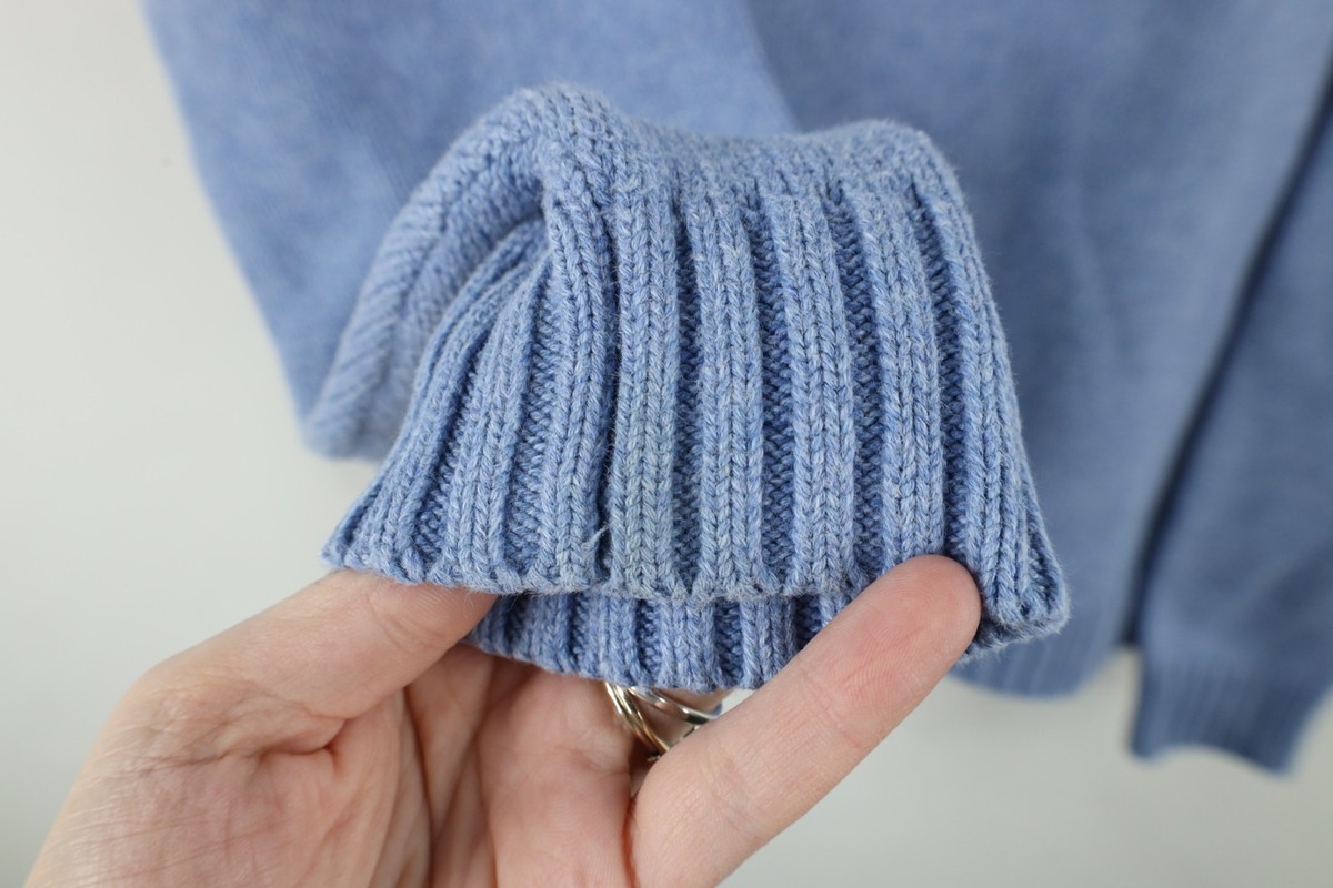 Vintage 90s Lands End Womens Large Faded Blank Cotton Knit Sweater