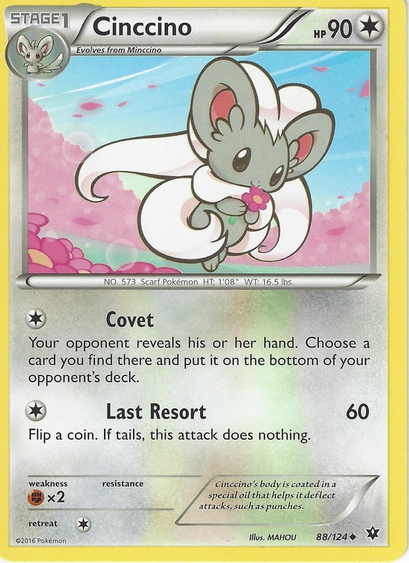 88/124 Cinccino Uncommon: Pokemon Trading Card Game XY-10 Fates Collide