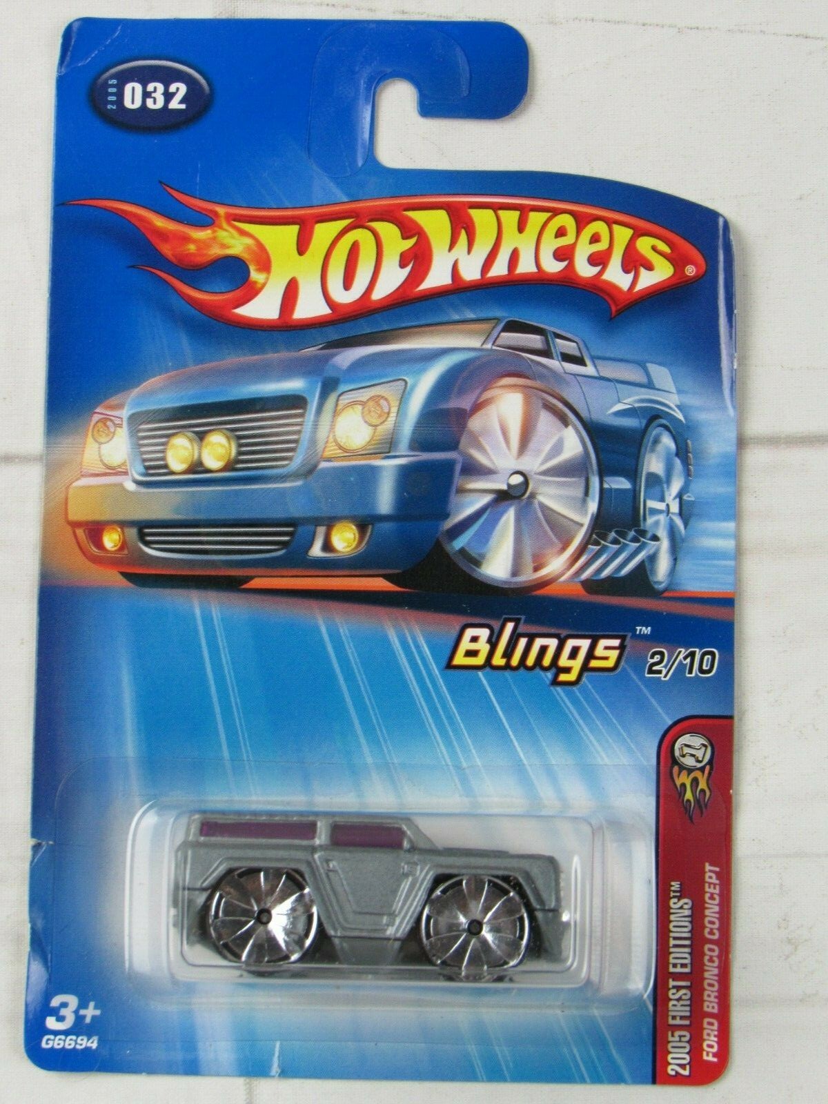 Hot Wheels 2005 #32 First Editions Blings #2/10 Ford Bronco Concept Silver