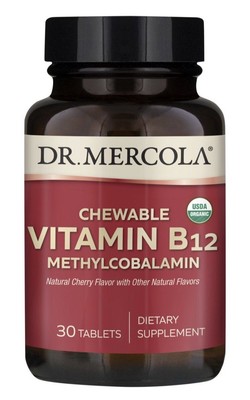 Dr. Mercola Chewable Vitamin B 12, USDA organic, 1,000 mcg 30 caps ATS