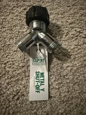 Water Garden Hose Y, Metal Y Shut-Off Splitter w/ Shutoff Valves -new