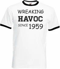 66th Birthday Gifts Presents Year 1959 Unisex Ringer T-Shirt Wreaking Havoc