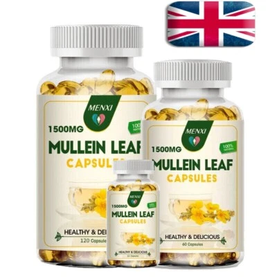 MENXI Mullein Leaf Extraction 1500MG For Lung Cleanse Detox Herbal Dietary Supplement