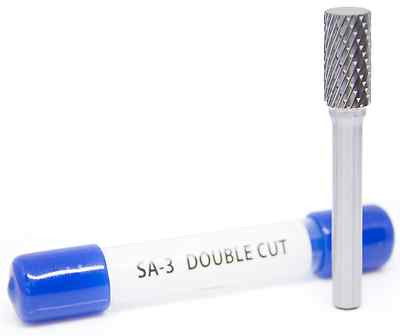 SA-3 Cylinder Shape - Premium Double Cut Tungsten Carbide Burr 1/4'' Shank