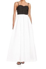 Vera Wang Colorblock Ruched Gown (size 6)