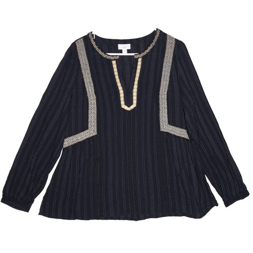 J Jill Wearever Collection V Neck Short Sleeve Blouse Top Women's