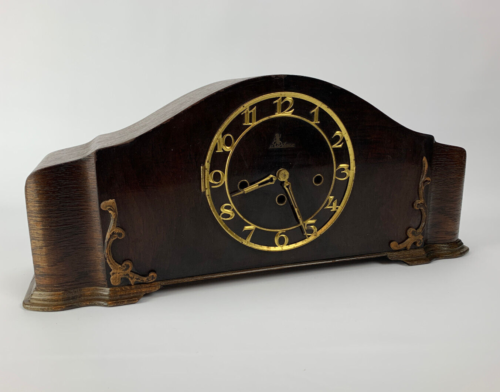 Alte Kaminuhr Tischuhr Buffetuhr mechanische Uhr Dilau Holzgehäuse Westminster - Foto 1 di 8