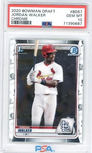 2020 Bowman Draft Jordan Walker Chrome 1st #BD-57 Cardinals PSA 10