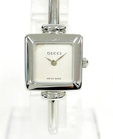 [Quasi come nuovo con scatola] Orologio Donna Vintage GUCCI 1900L Quadrante Argento Quadrato Qz GIAPPONE
