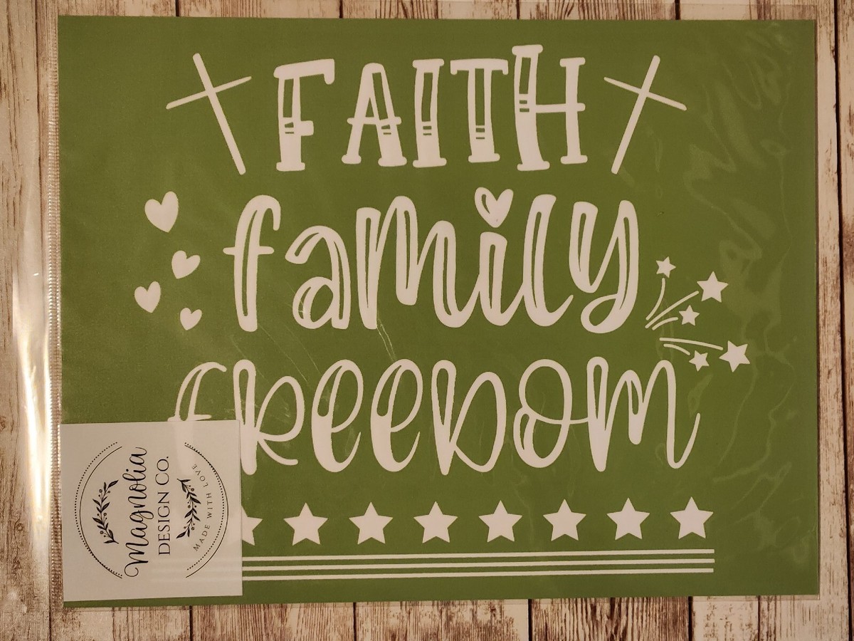 Magnolia Design Co Adhesive Reusable Silkscreen Stencil - Faith