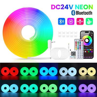 24V Neon LED Stripe Streifen RGB Flex Schlauch Lichtband Lichtschlauch Dimmbar