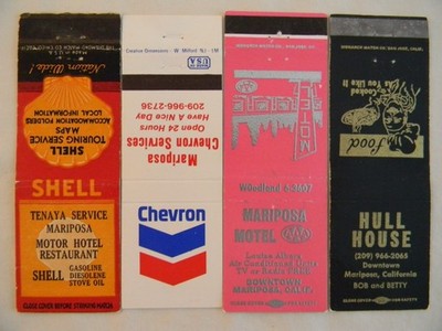 Mariposa California Shell Chevron gas service stations hospitality matchbooks