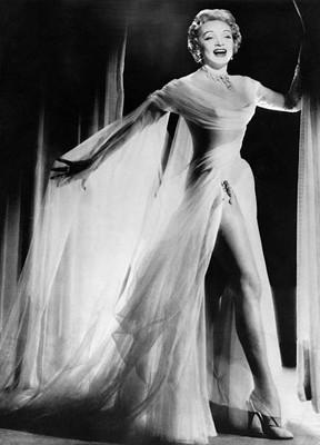Marlene Dietrich Actress Singer Germany performing a long white dr- Old Photo