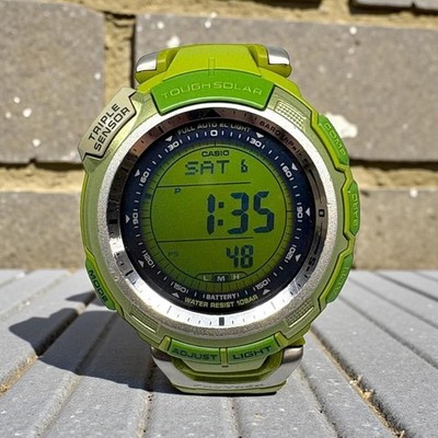 Casio Pro Trek PRG 110CJ Solar Watch Mens Green Rare Color Limited Edition