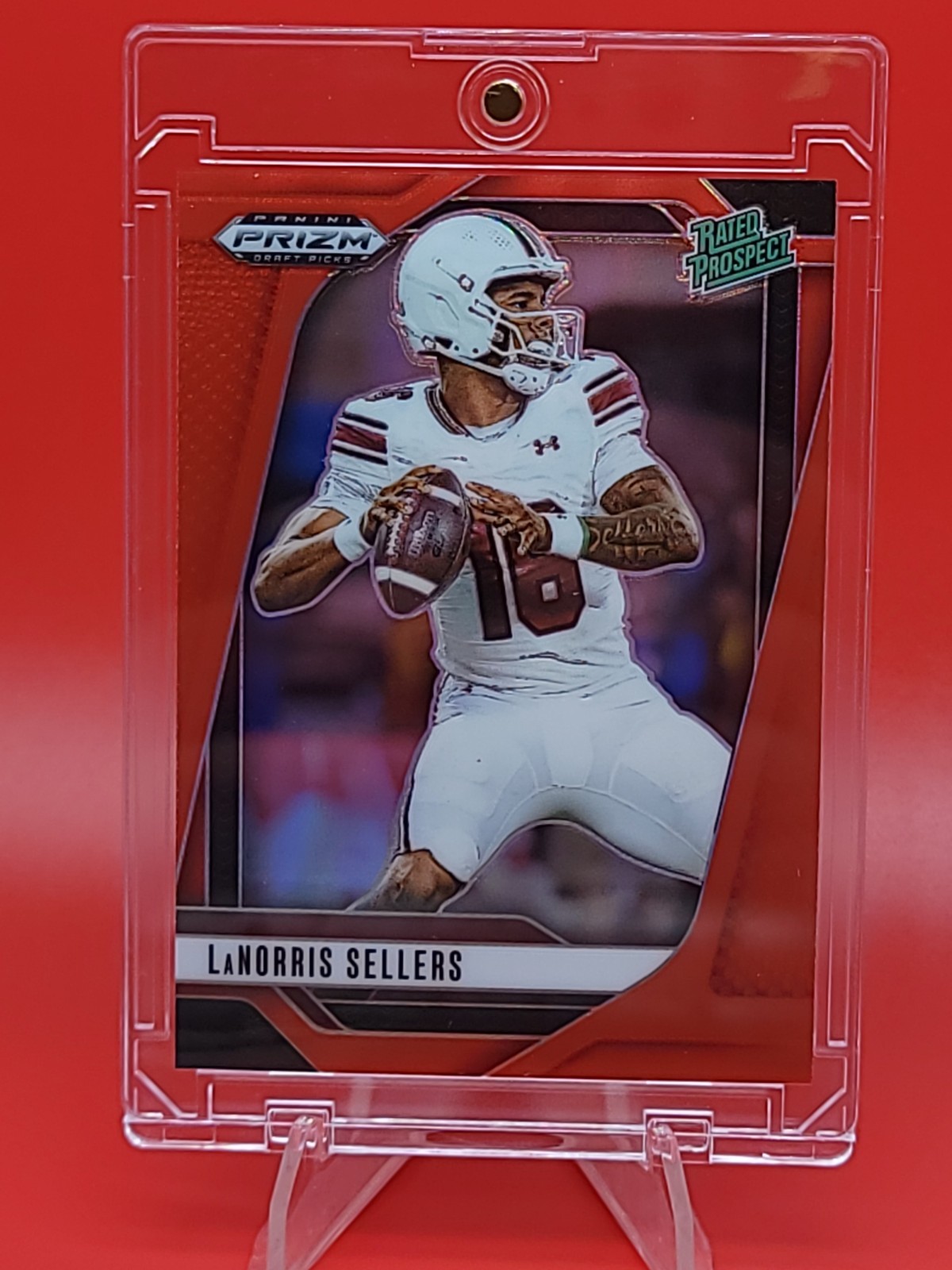 2025 Panini Prizm Draft Picks LaNorris Sellers Rated Prospect Red Prizm SP /399