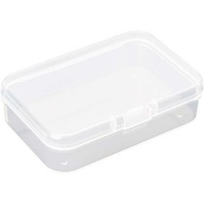 Clear Polypropylene Rectangle Mini Storage Containers Box with Hinged Lid for
