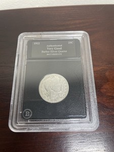 1912 Very Good Barber Quarter Bradford Exchange 90% Silver US Coin