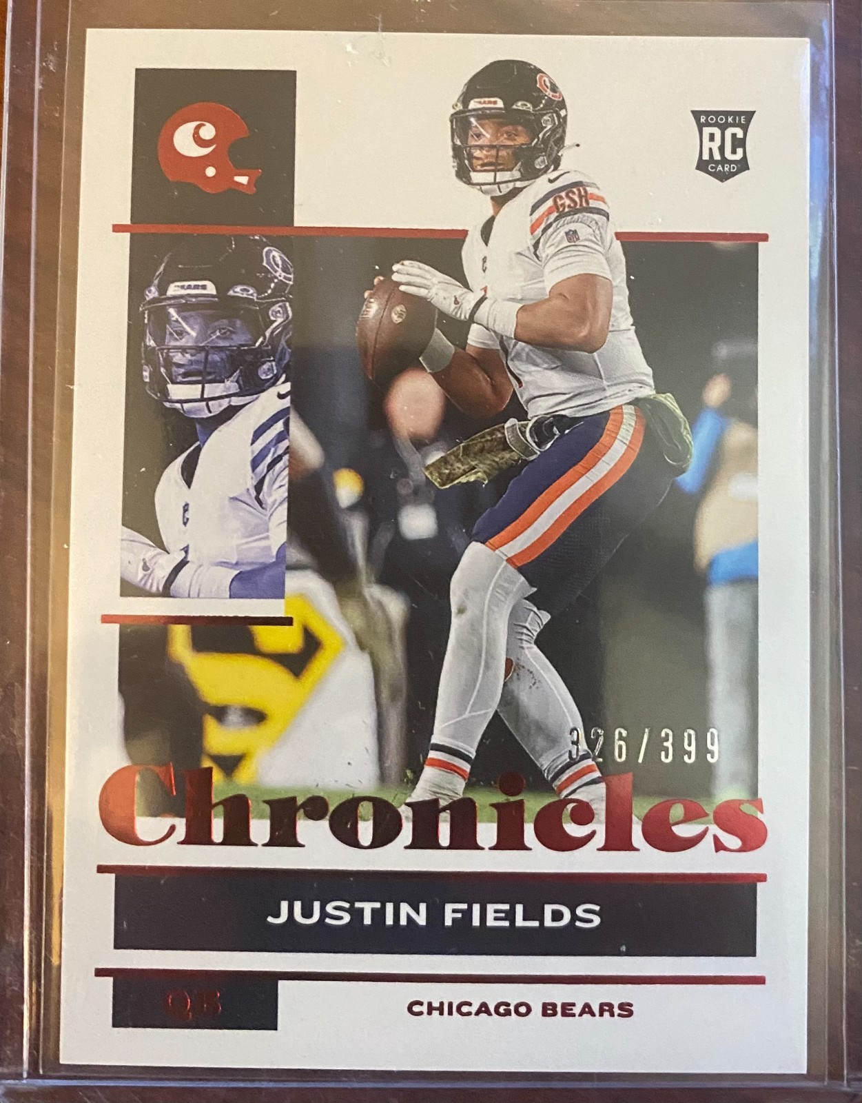 2021 Panini Chronicles Justin Fields Red Parallel #326/399 Bears Rookie Card #19