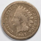 1864 Indian Head Cent Good (GD) CN Copper Nickel