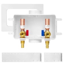 Washing Machine Outlet Box 1/2 PEX-A x 3/4 MHT Center Double Drain Copper