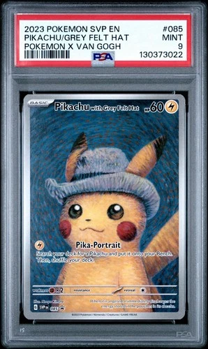 2023 Pokemon PIKACHU with GREY FELT HAT SVP EN-SV Black Star Promo #085 PSA 9 🔥