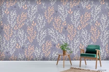 3D Plant Leaves Pattern Self-adhesive Removeable Wallpaper Wall Mural
