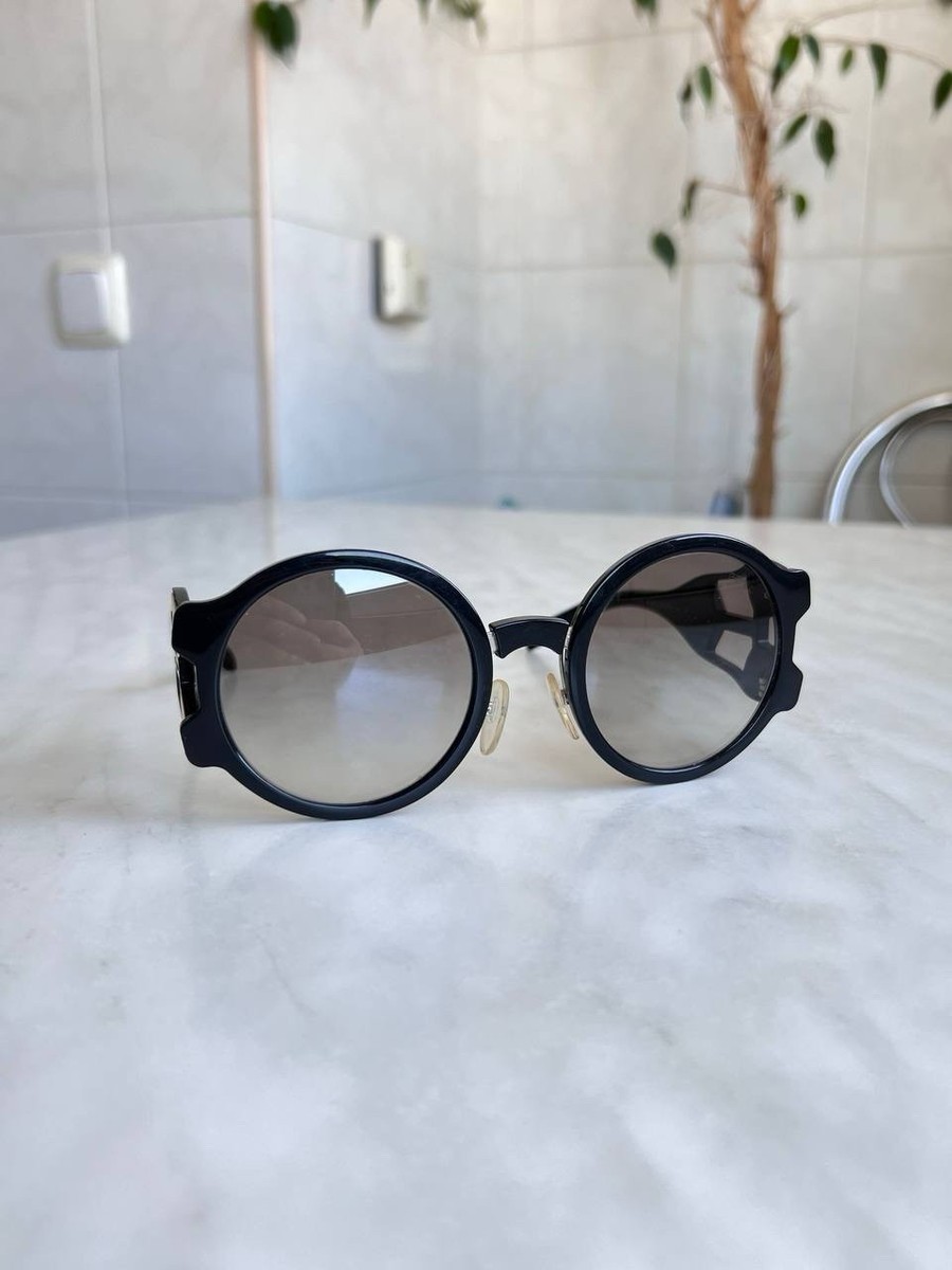Prada SPR 13U Black White Sunglasses Italy Avant-garde Punk Logo