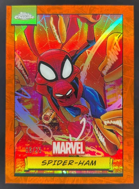 2024 Topps Chrome Marvel Orange Refractor #113 Spider-ham /25