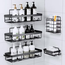 Shower Caddy, Bathroom Organizers, Black Shower Shelves for Inside with Soap ...