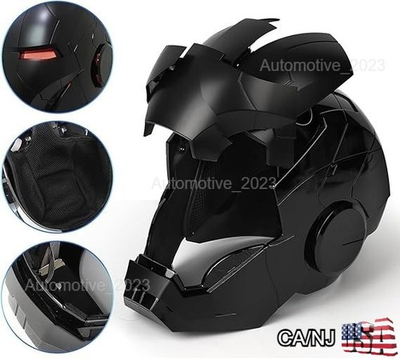 #ad #ad Iron Man Full Black MK5 Helmet Autoking Electronic Voice Activated Cosplay Mask $130.00