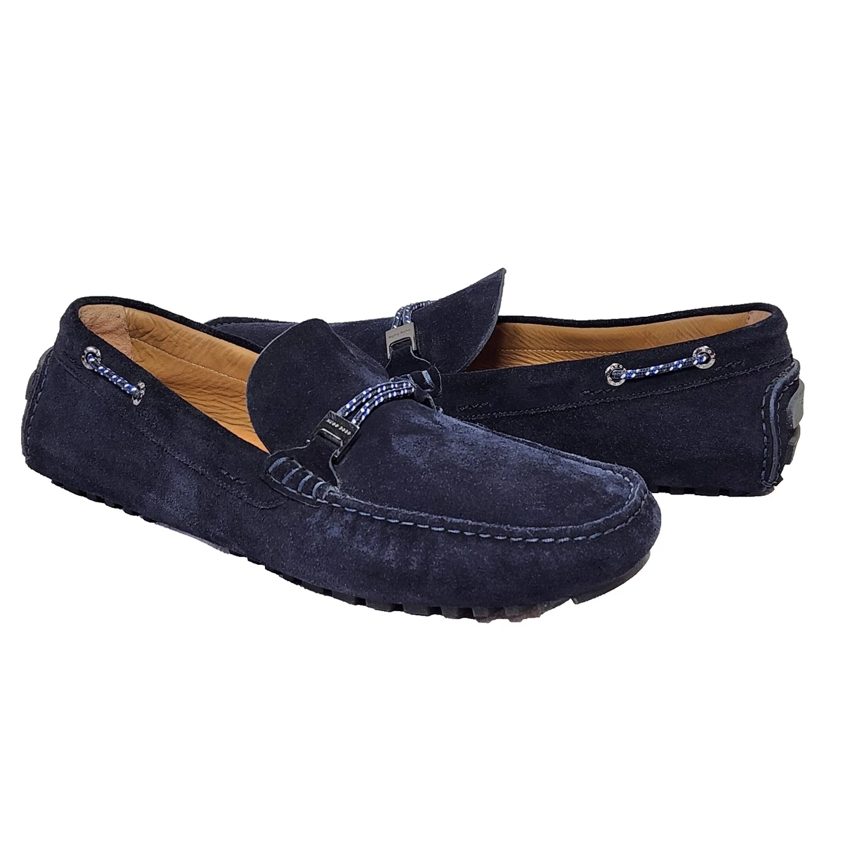 NEW BOSS-HUGO BOSS, Suede, “Driver”Loafers, Gray Penny Moccasin, Made in Europe HUGO BOSS Brown Casual Shoes for Men for sale | eBay main image 3