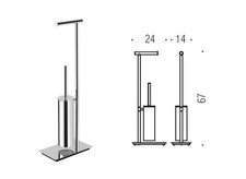 PIANTANA SQUARE COLOMBO DESIGN ACCIAIO PORTA ROTOLO E SCOPINO B99070HPS1