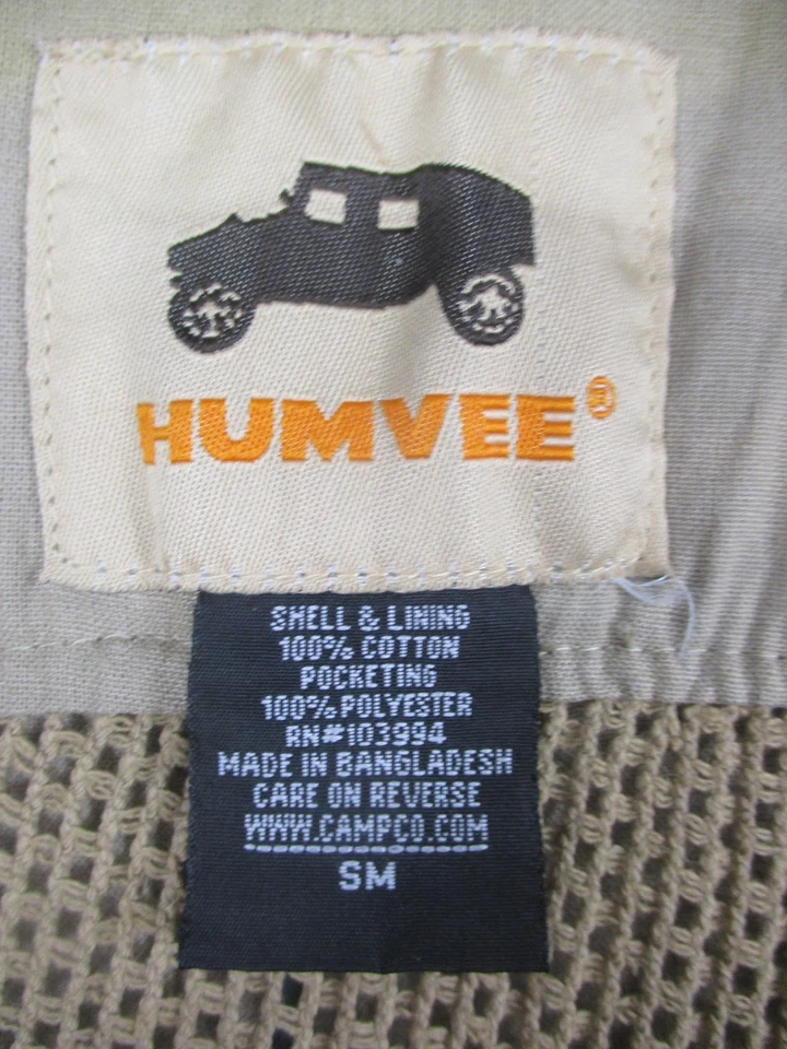 Humvee Vest Mens SM Khaki Safari Fishing Utility Multi Pocket Mesh Camera - Image 2 of 4