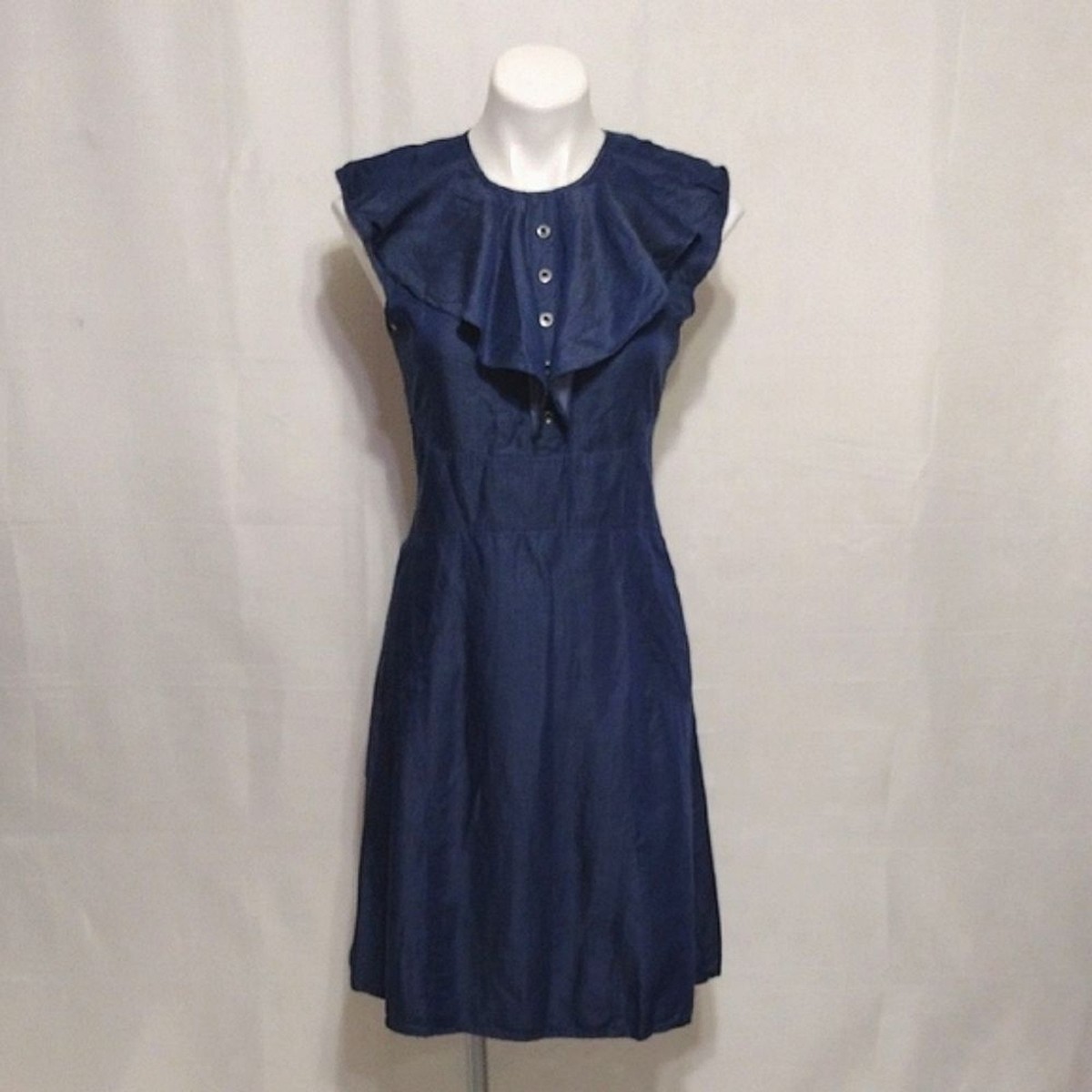 nanette lepore denim dress Nanette Lepore Denim Dress M Tank Tunic Blue Boho MSRP $138.00