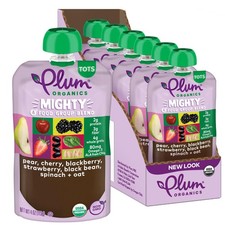 Plum Organics Mighty 4 Organic Toddler Food - Pear, Cherry, Blackberry,