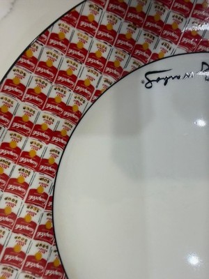 Andy Warhol Signed Block China Campbell 100 Cans Dessert Plates (3
