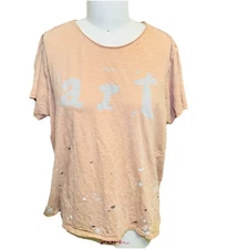 Magnolia Pearl Womens Art Tee Top 1083 Short Sleeve Hand Distressed One Size FM